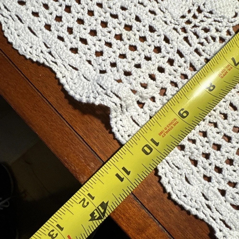 Set of 4 Vintage Hand Crocheted Doilies White Cotton Lace